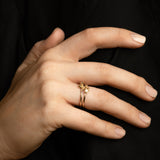 PURE Recycled Gold Ring with Natural Green Diamonds