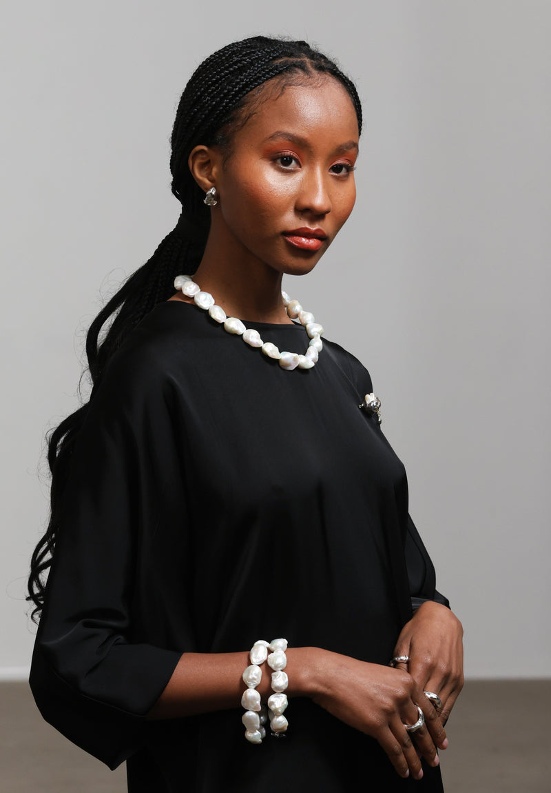 Pure Baroque Pearl Necklace with Gold – Helena Malone Jewellery