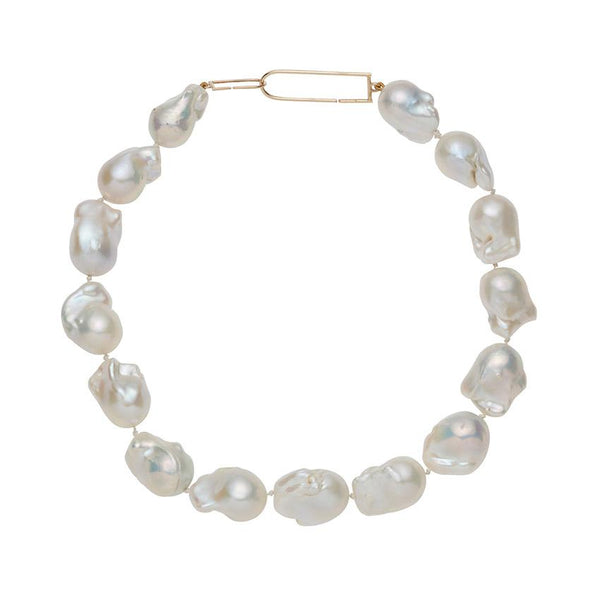 Pure Baroque Pearl Necklace with Gold