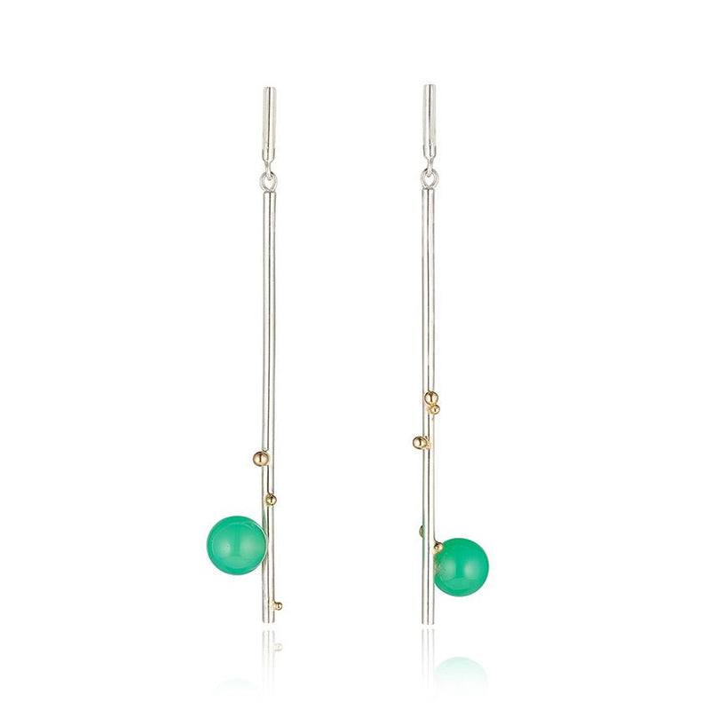 All the colours...Swing Earrings with 18ct gold granulation & precious stones