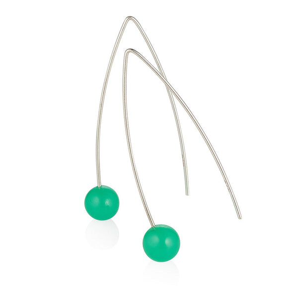 All the Colours...Chrysoprase Silver Drop Earrings